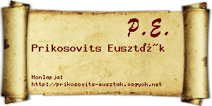 Prikosovits Euszták névjegykártya